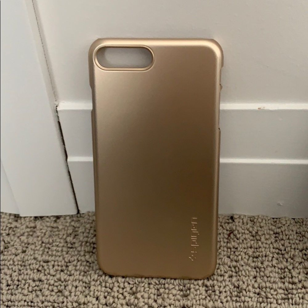 i phone 7plus phone case gold hard case never used